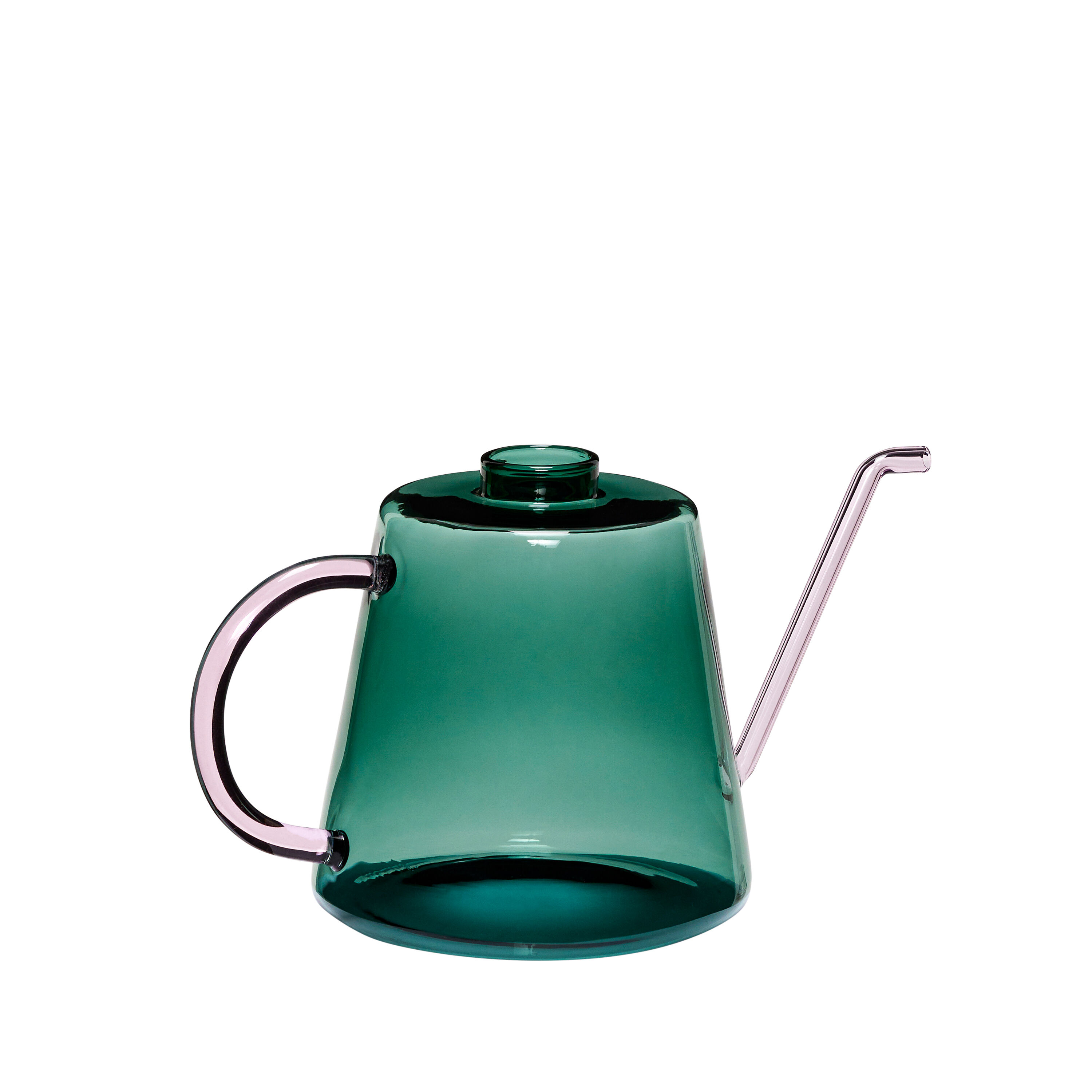 Hubsch Flora Watering Can in Dark Green and Pink