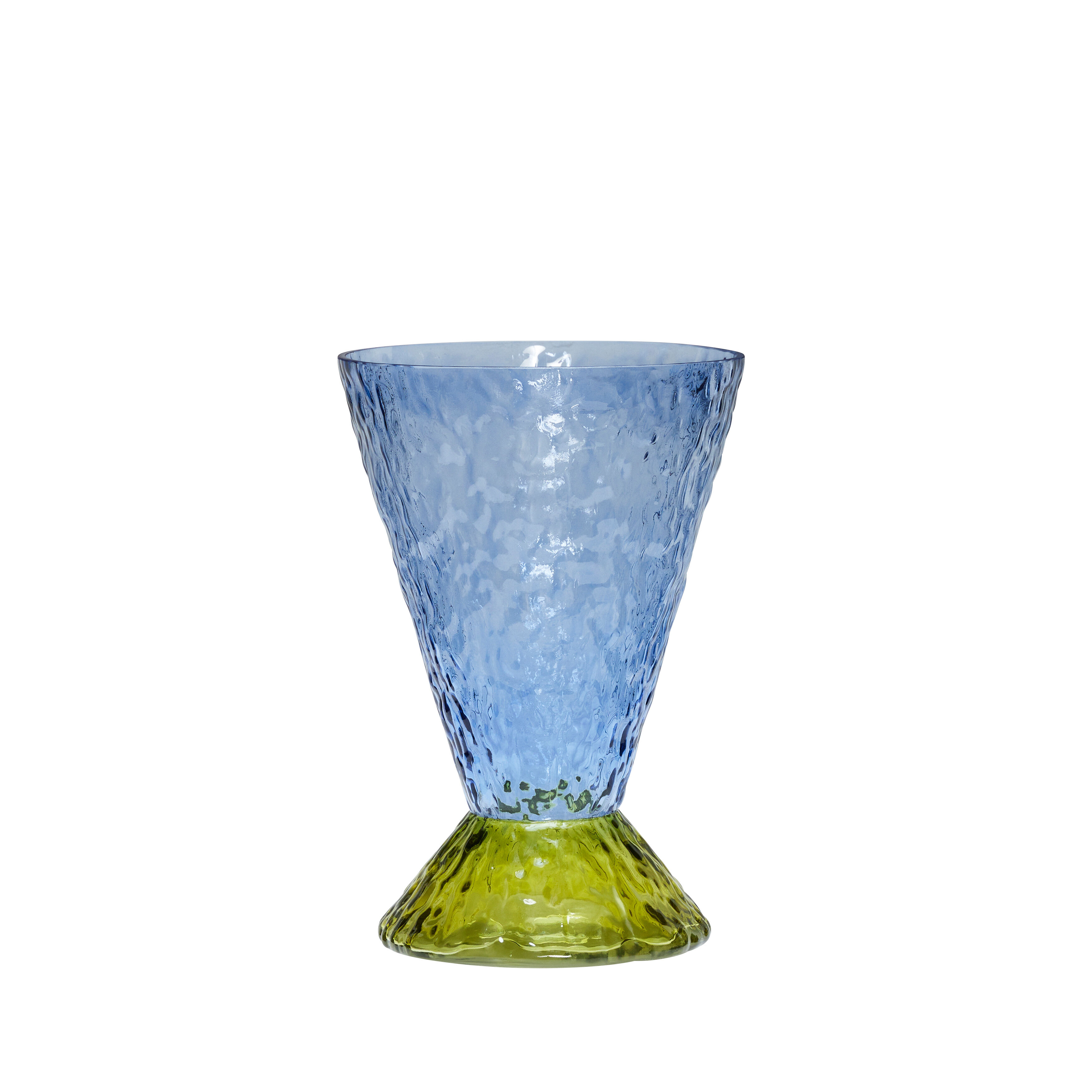 Hubsch Abyss Vase in Light Blue and Olive
