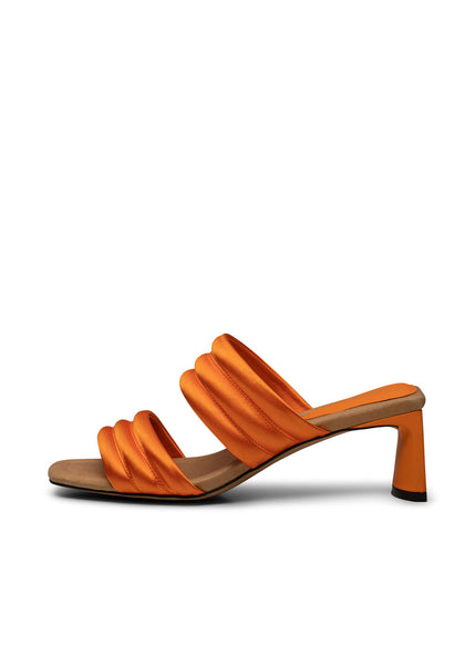 Sylvi Heel - Orange Satin