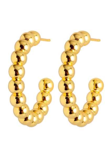 LULU Copenhagen Large Gold Colour Balls Earrings - Pair