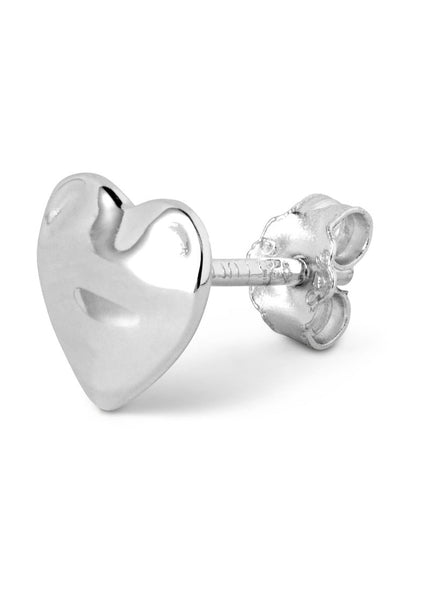Melted Heart Earring- Silver 1pcs