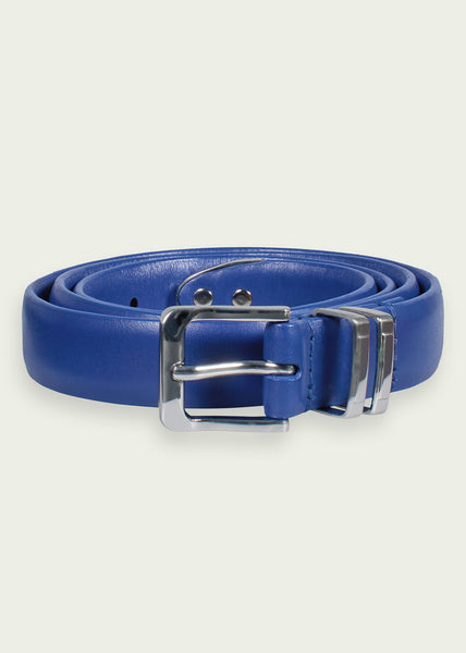 Padded Leather Belt - Blue