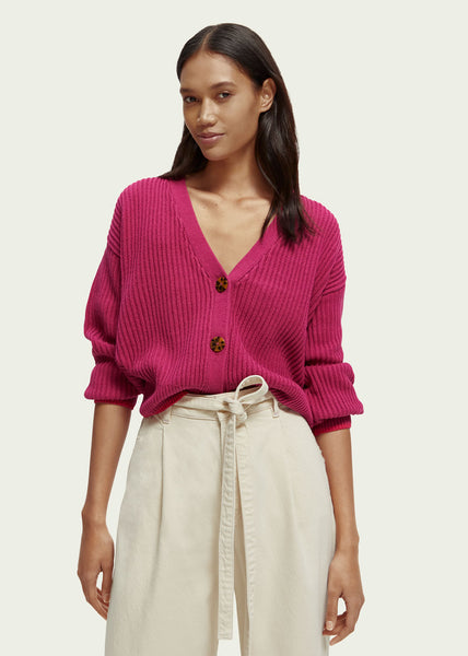 Boxy Cardigan - Fuchsia