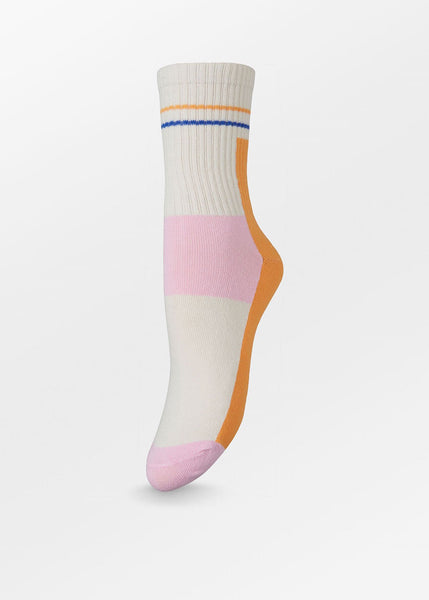 Sporty Block Socks - Apricot