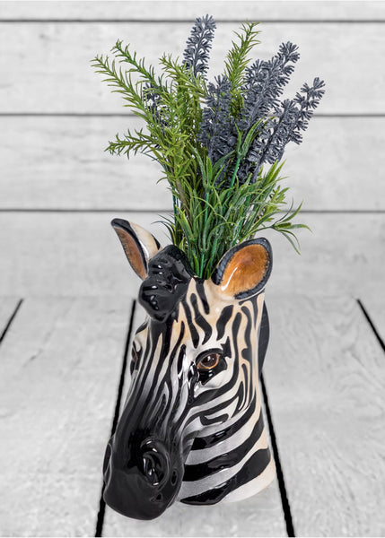 MCGOWEN & RUTHERFORD Ceramic Zebra Head Vase