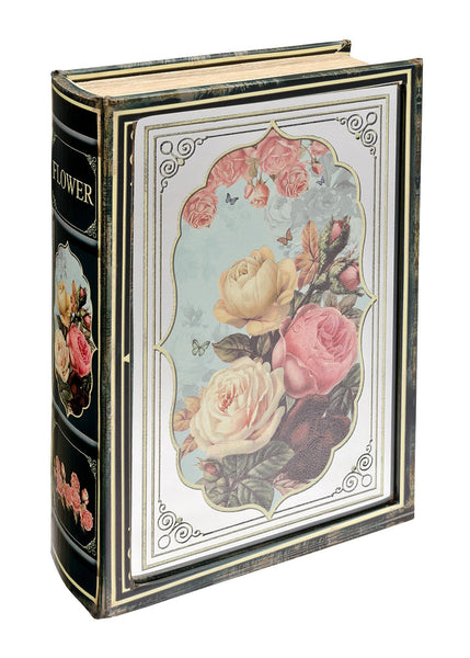 Mirrored Flower Storage Book Box