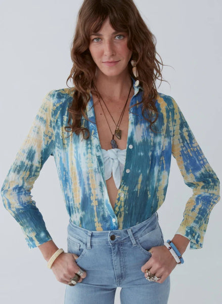 Ziggy Blouse - Sea Batik Sky