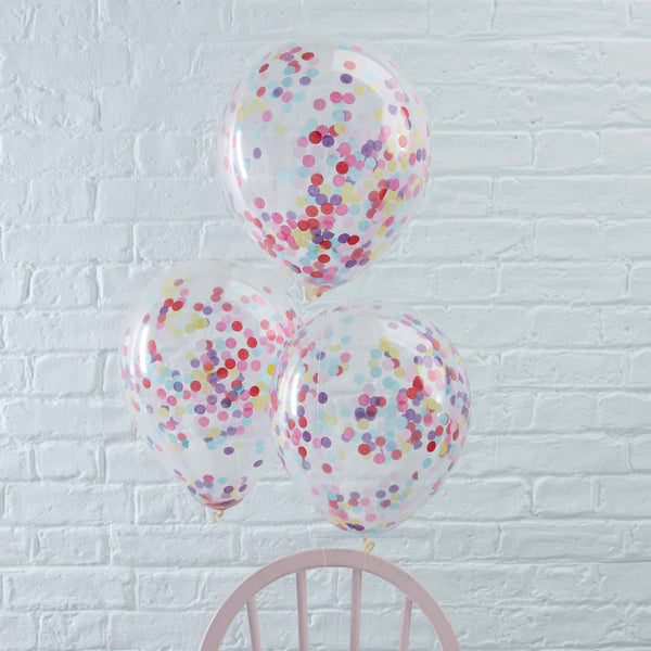 Ginger Ray Balloons - Multi Colour Confetti