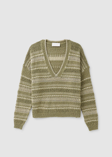 Womens Eolico Metallic Striped Jumper In Beige