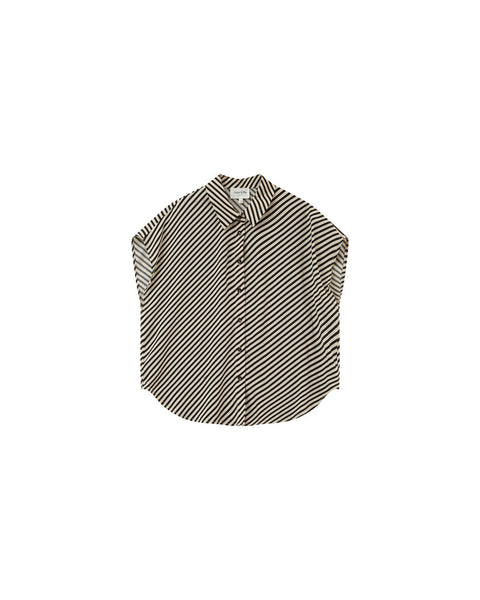 Stripe Short Sleeve Shirt - Noir