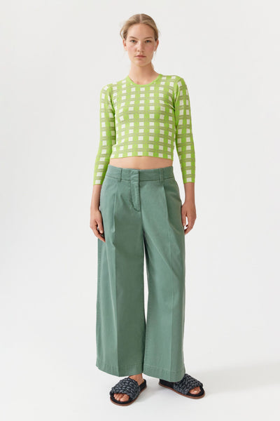 Chani Sweater - Lime Green Check