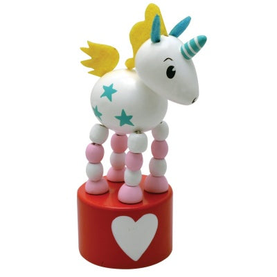 Wooden Push Up Magical Unicorn