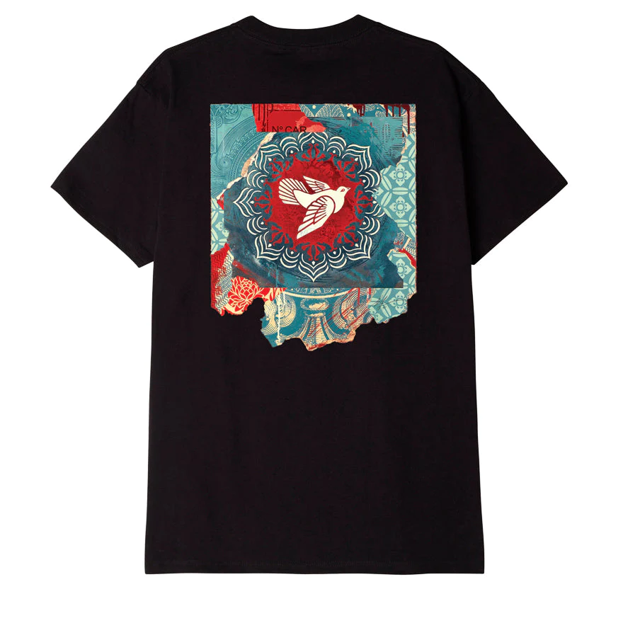 Peace Dove Blue T-Shirt - Black