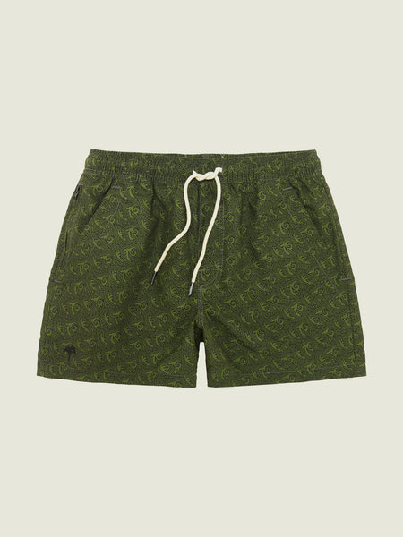 Swim Shorts - Green Squiggle