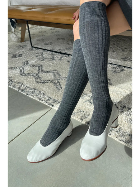 Charcoal Schoolgirl Socks - Merino Wool Blend