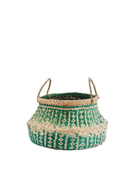 Green Seagrass Basket With Handles