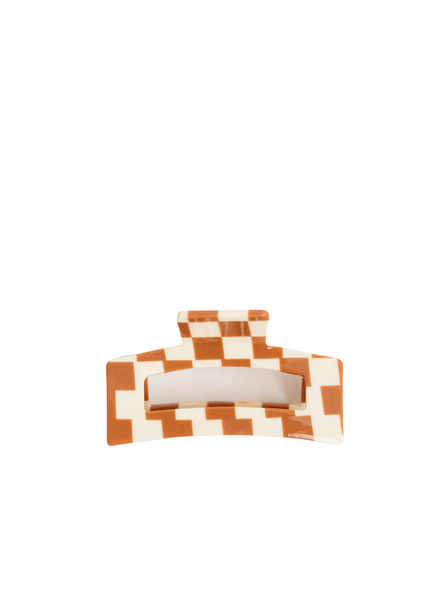 NAT + NOOR Brown Checkered Hair Claw