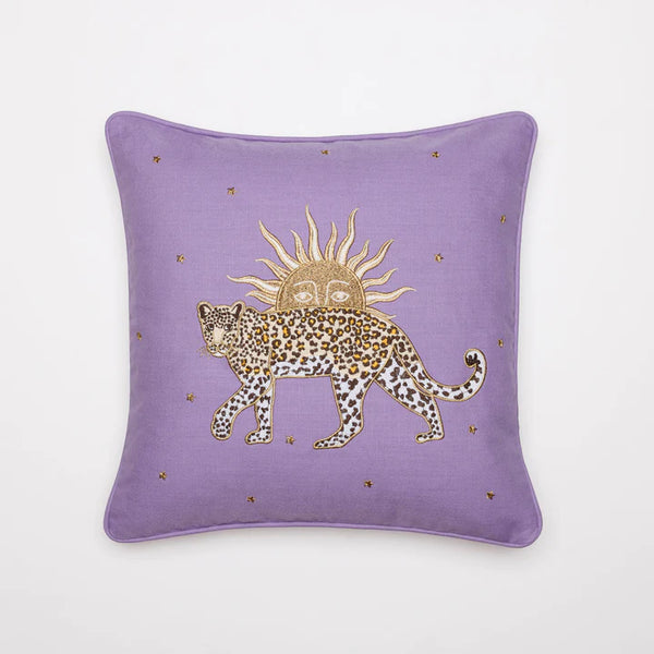Lark London Elizabeth Scarlett Violet Sun & Leopard Cushion