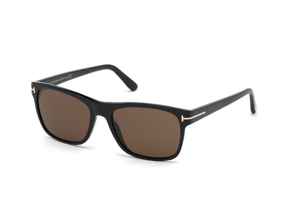 Giulio Rectangle Acetate Frame Sunglasses Black