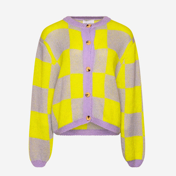 | Kiana Knit Cardigan | Lilac & Yellow