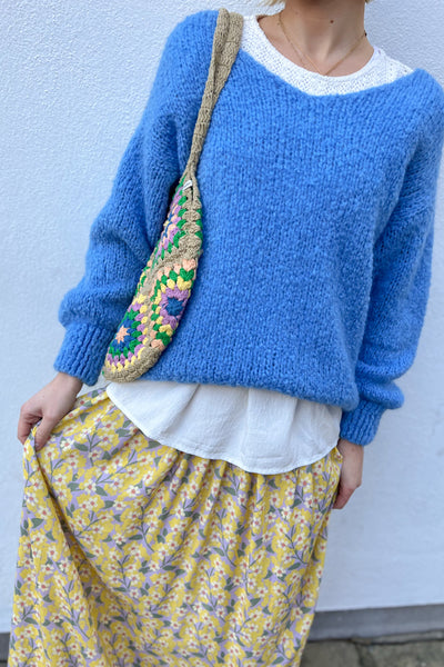 Fora Blue Knit Sweater