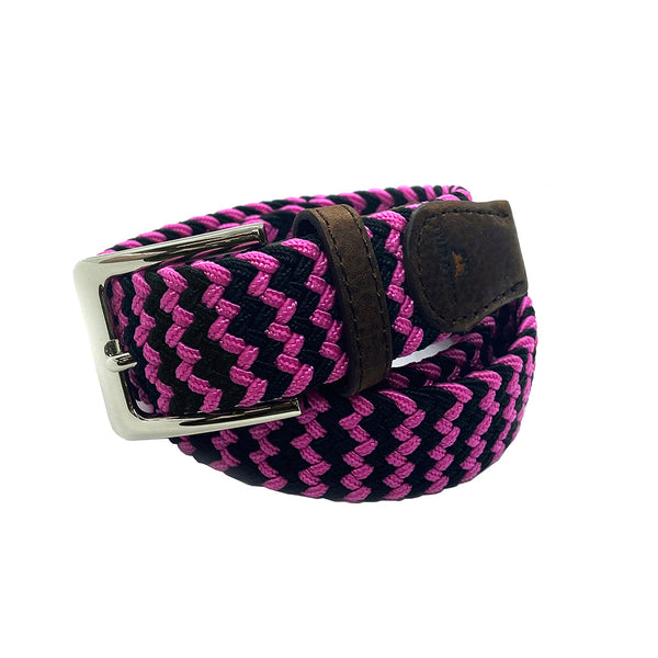 Zig Zag Black/bright Pink Woven Belt