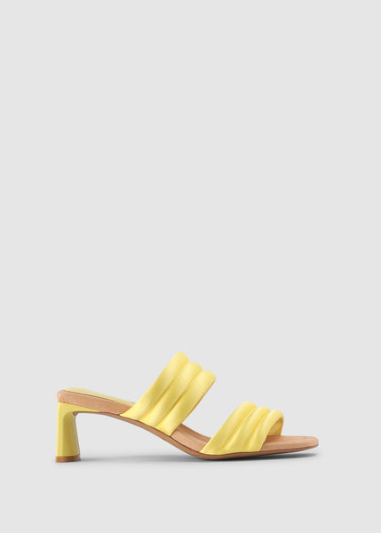 Womens Sylvi Padded Strap Heeled Sandals In Butter Satin