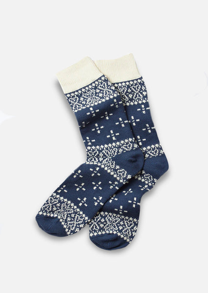 Socks - Dark Blue/ivory