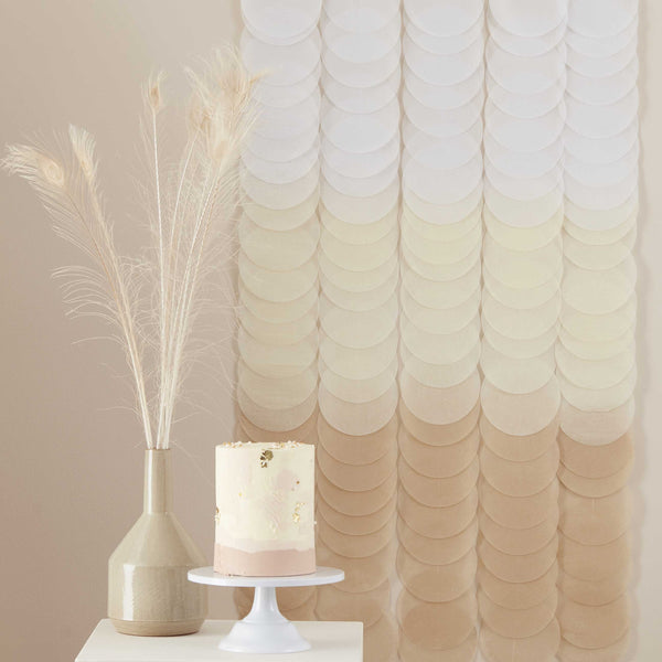 Ginger Ray Neutral Ombre Tissue Paper Disc Party Backdrop