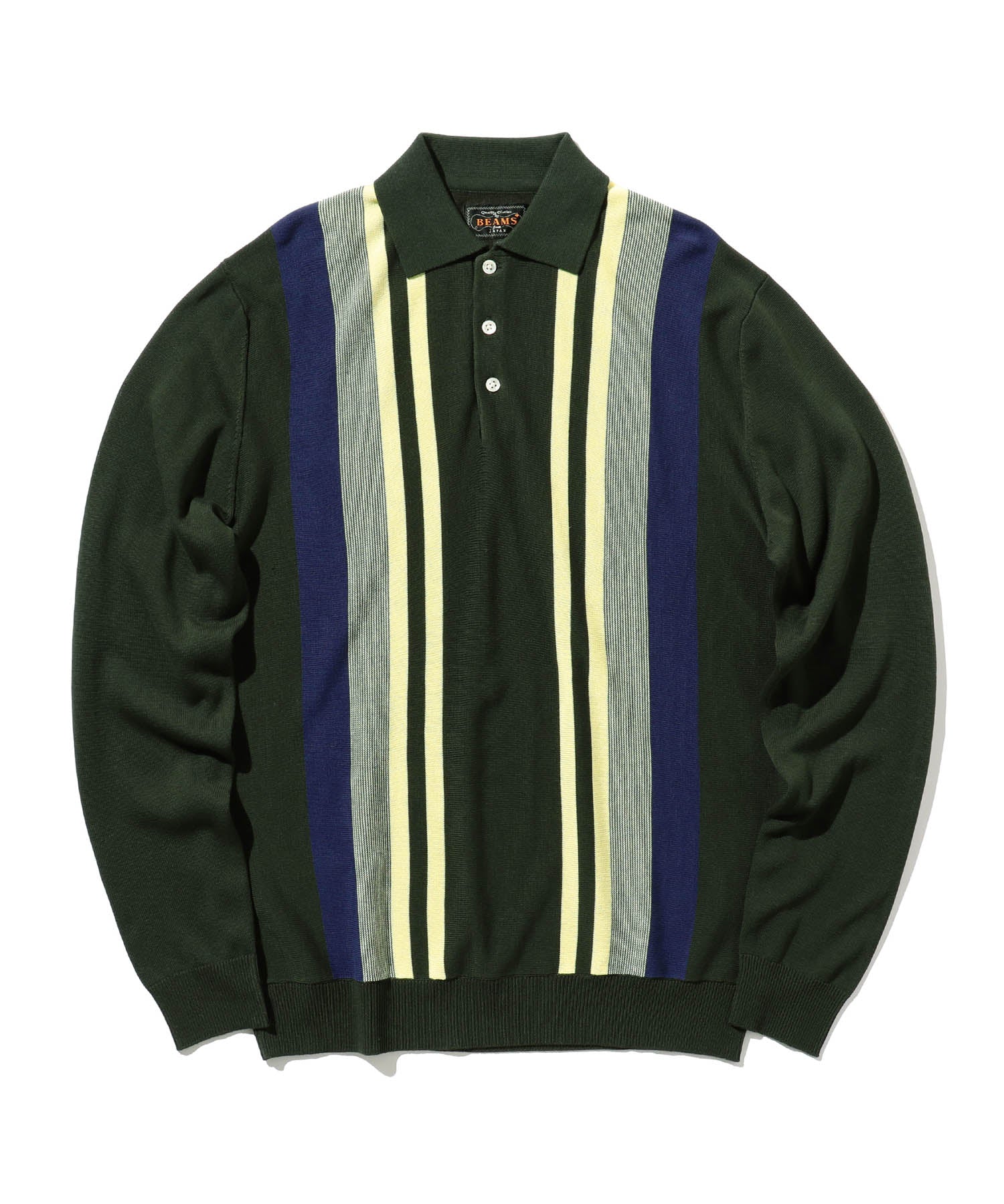 Knit Polo Stripe 12G - Green