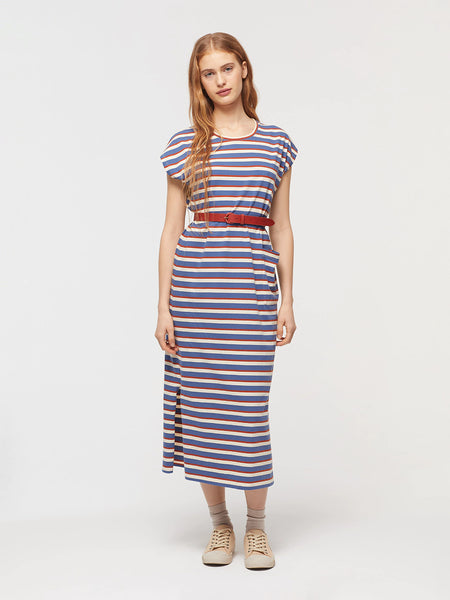 Nice Things Midi Striped Dress - Soft Blue