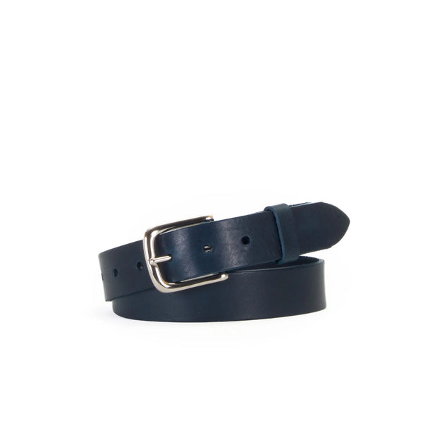Village Leathers Classic 1 1/4" Belt - Navy/silver