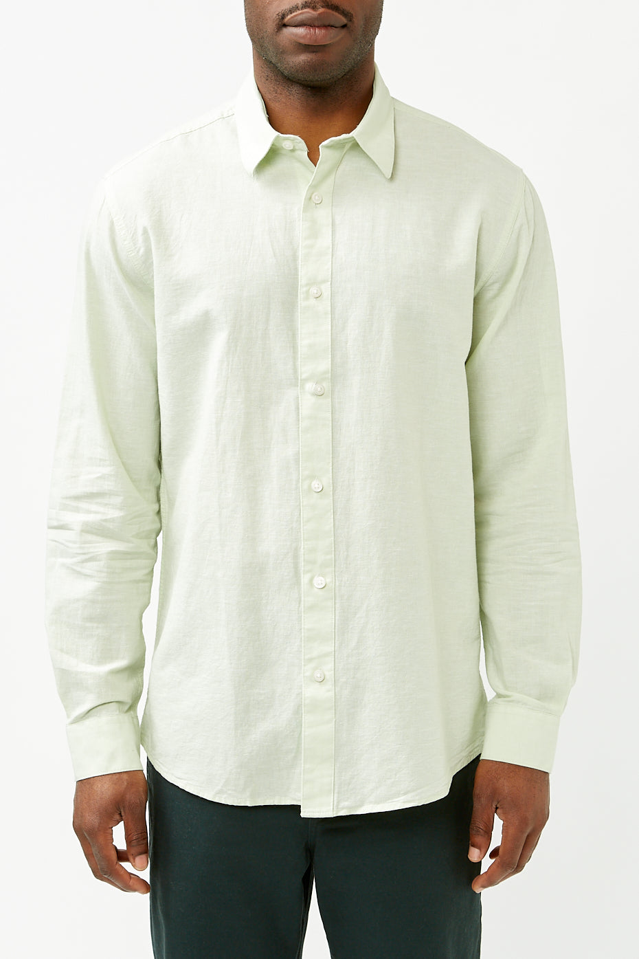 Selected Homme Vetiver Regular Linen Shirt