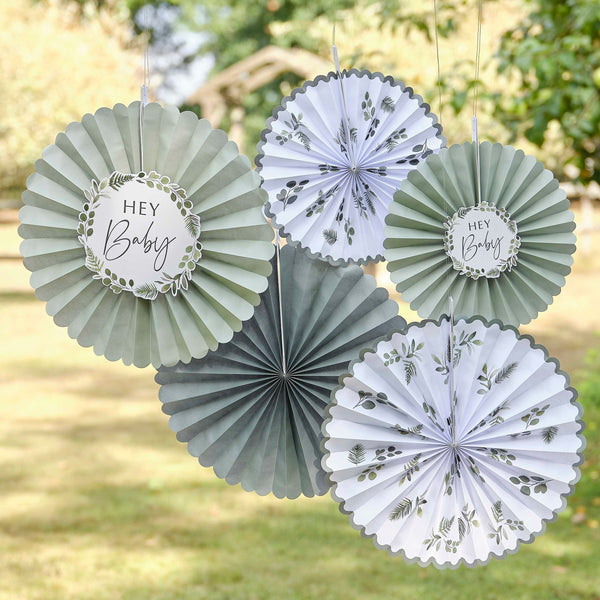 Ginger Ray Hey Baby Paper Fan Baby Shower Decorations