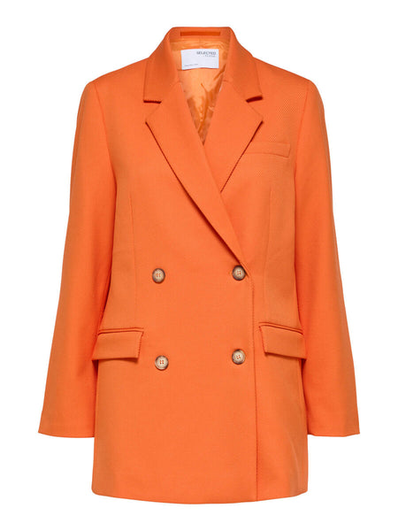 - Double Breasted Orange Blazer