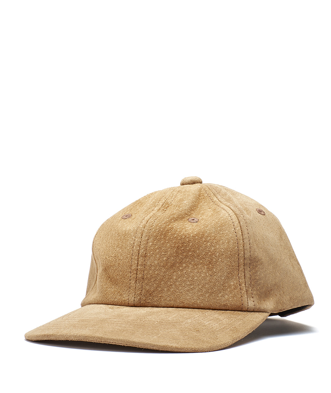 6 Panel Water Repellent Suede Cap - Camel