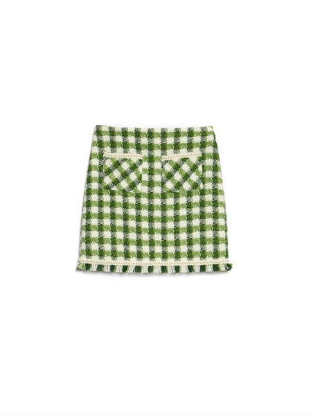 Sister Jane Nana Tweed Mini Skirt - Prairie Green