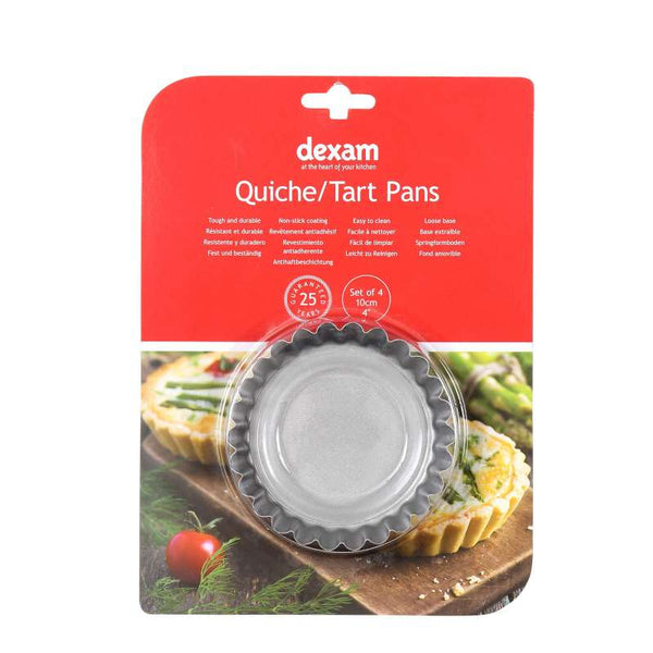 Dexam Set of 4 10cm Non Stick Quiche/Tart Pans