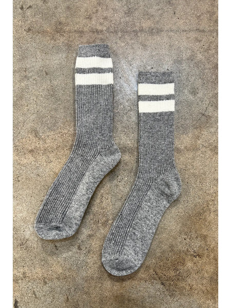 Grandpa Varsity Socks | Stone Sugar Stripe