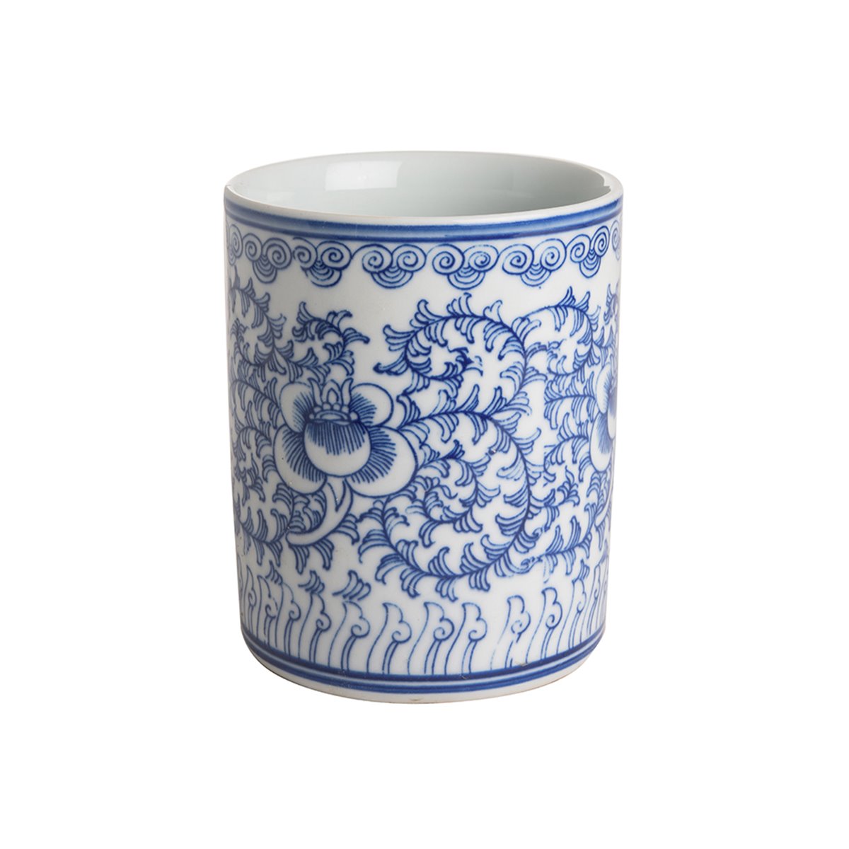 Asia Tides Porcelain Orchid Pot - Blue and White Collection