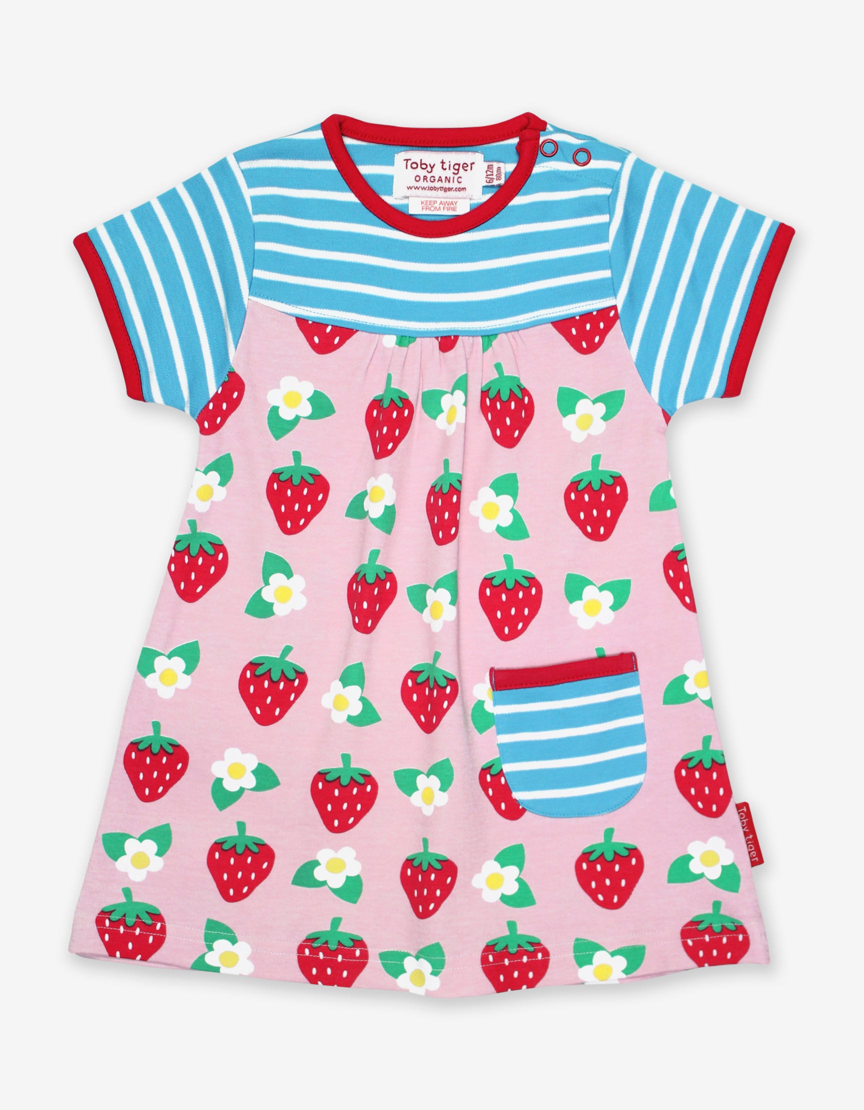 Organic Pink Strawberry Printed Dress