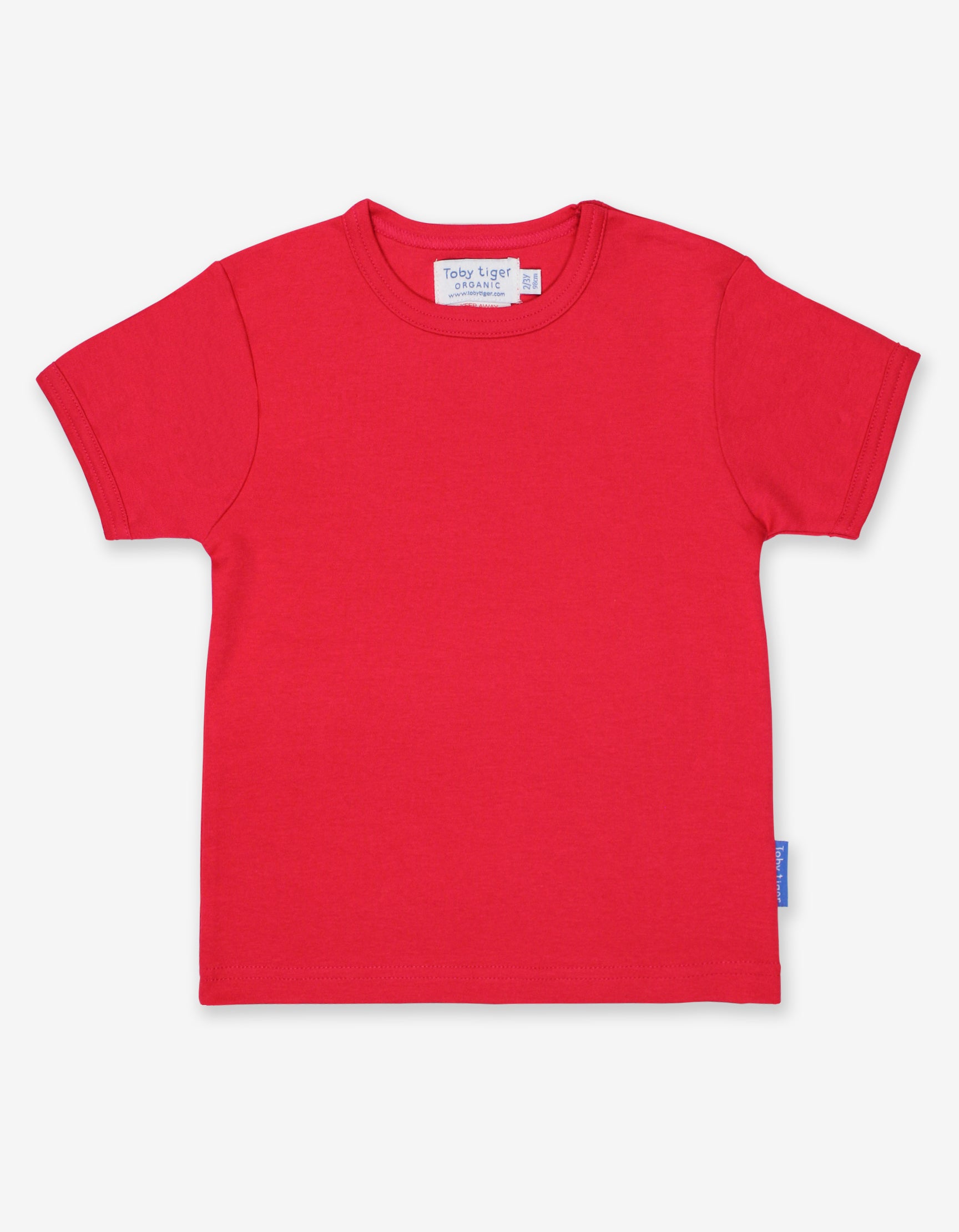 Organic Red Basic Short Sleeved T Shirt