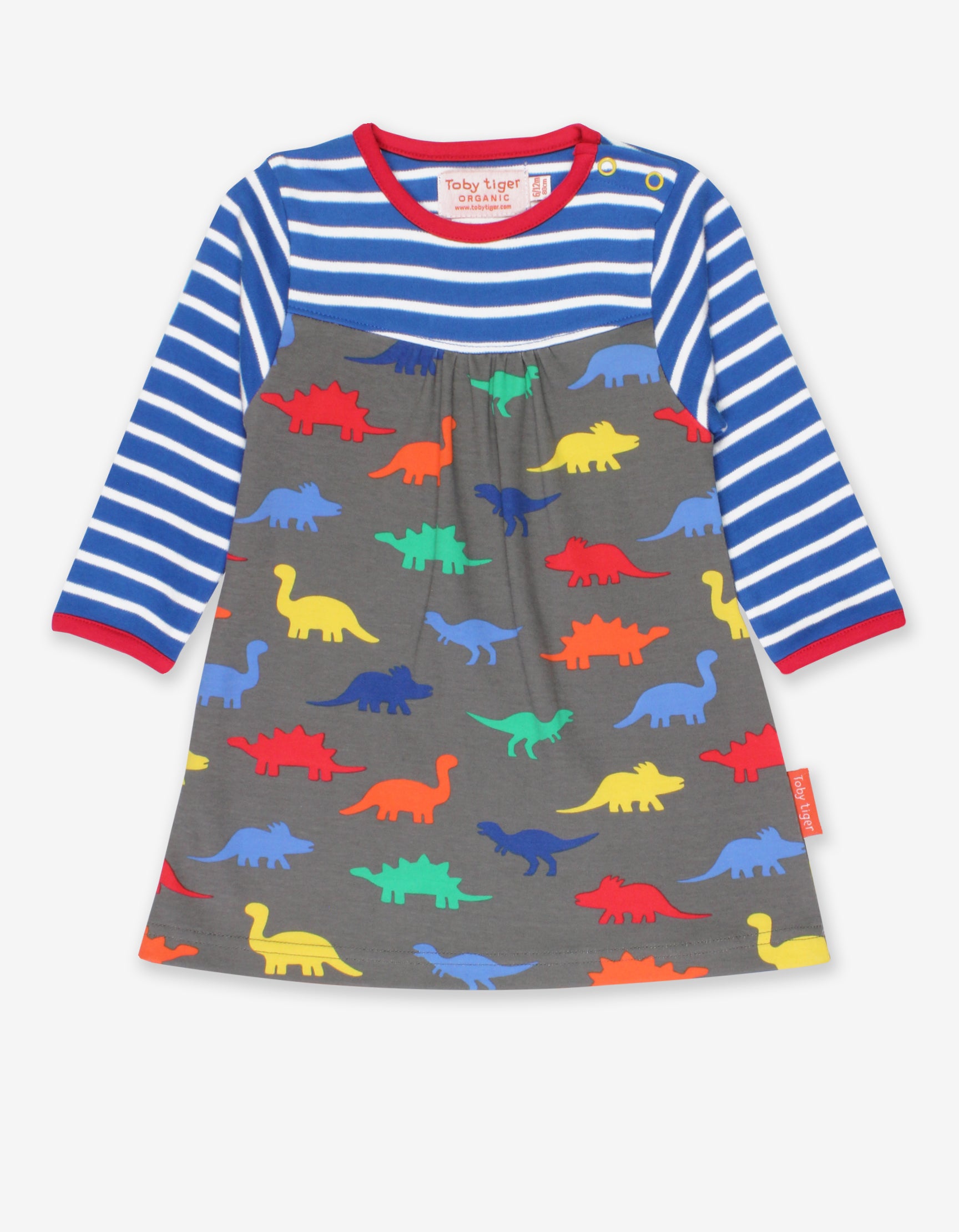 Organic Red Dinosaur Printed Dress