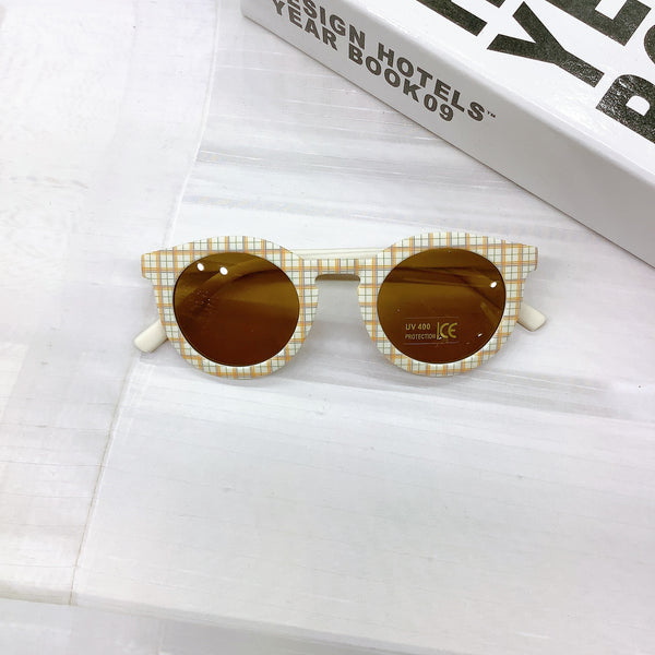 Mustard Plaid Kids Sunglasses