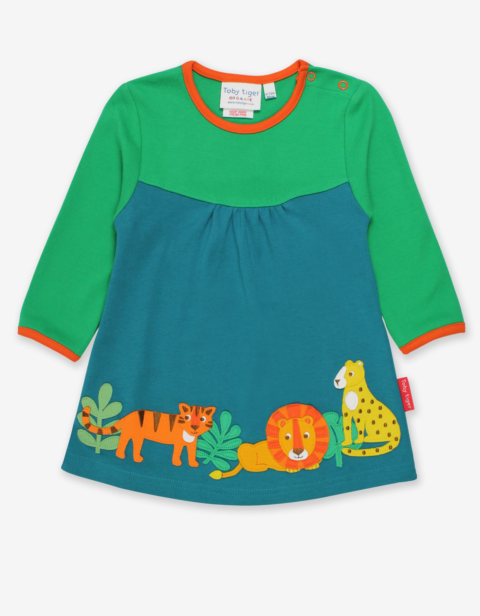 Organic Wild Cats Appliqued T Shirt Dress