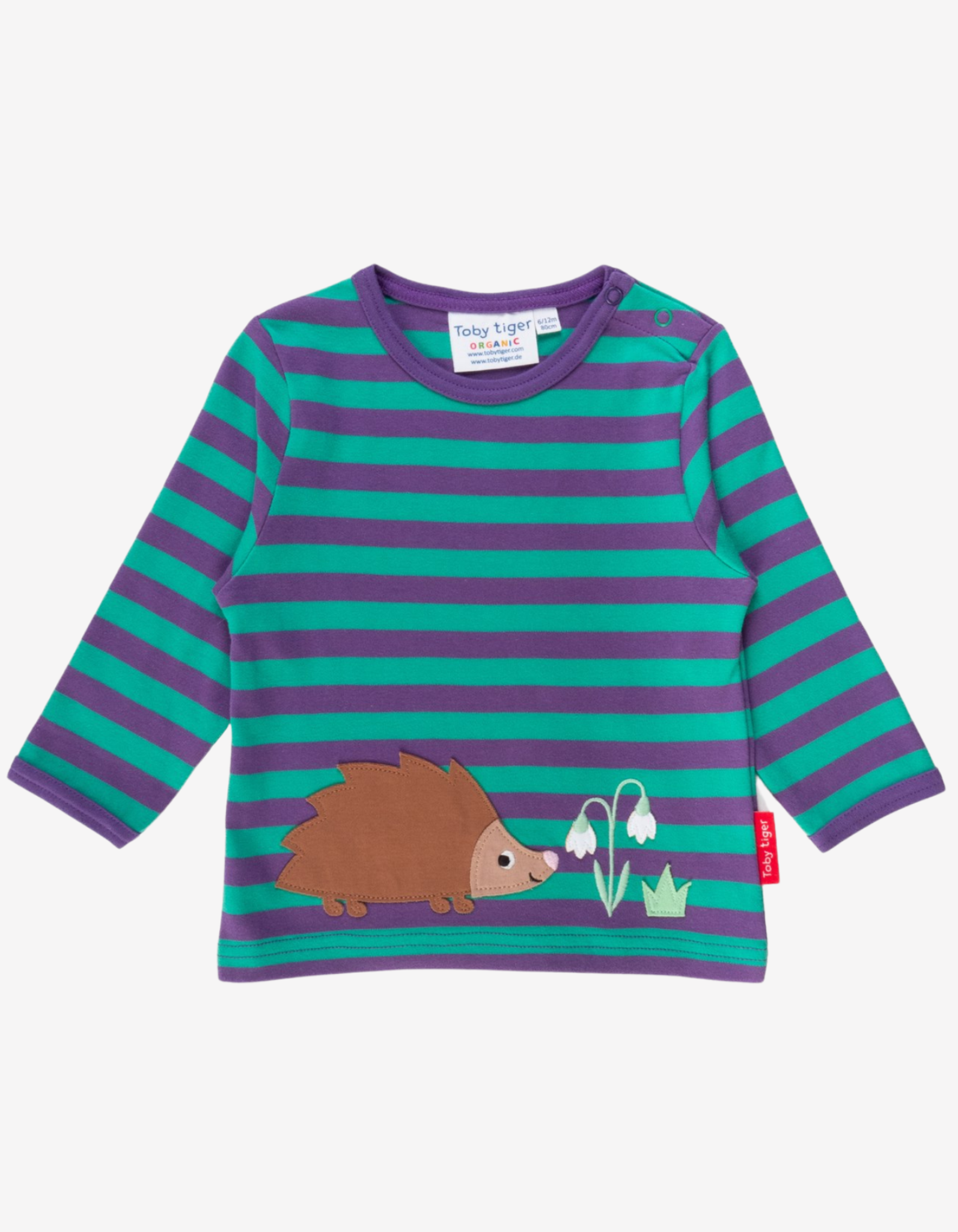 Organic Hedgehog Appliqued Long Sleeved T Shirt