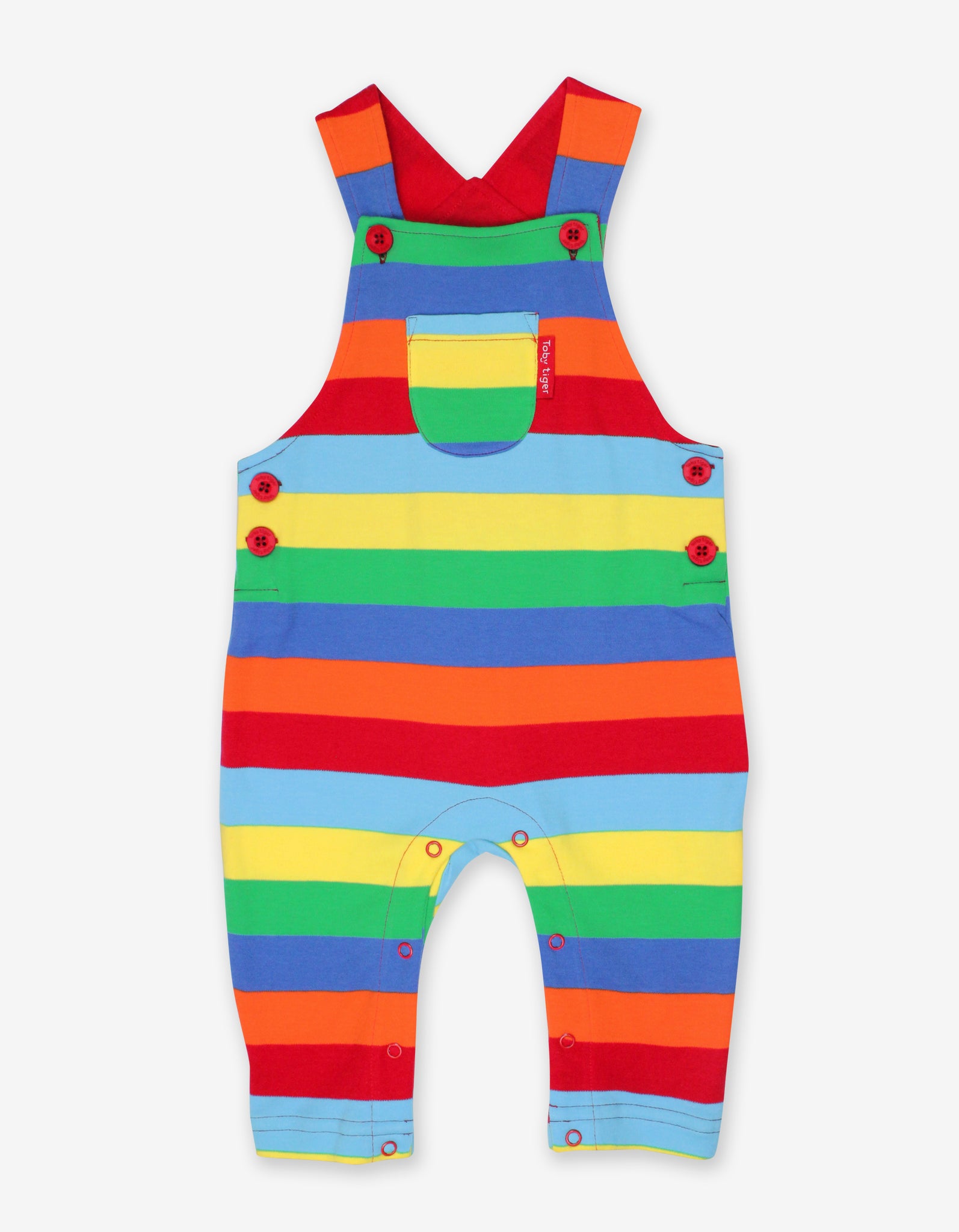 Organic Multi Striped Dungarees