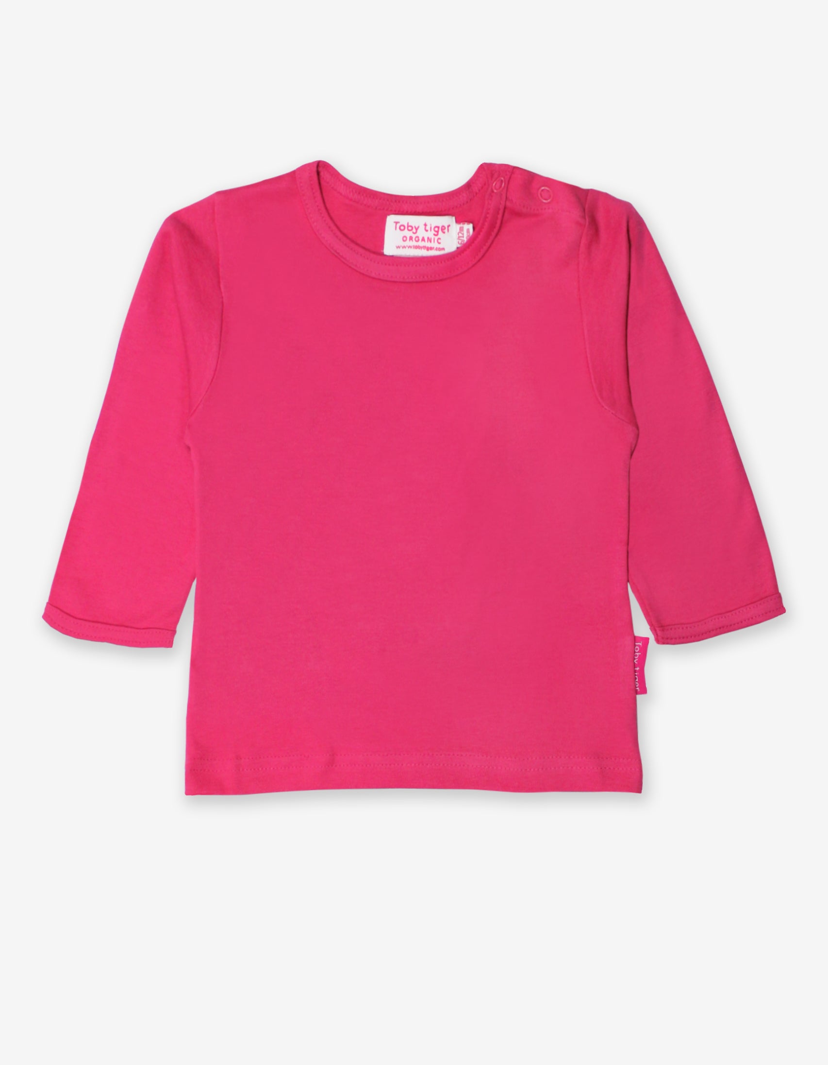 Organic Pink Basic Long Sleeved T Shirt