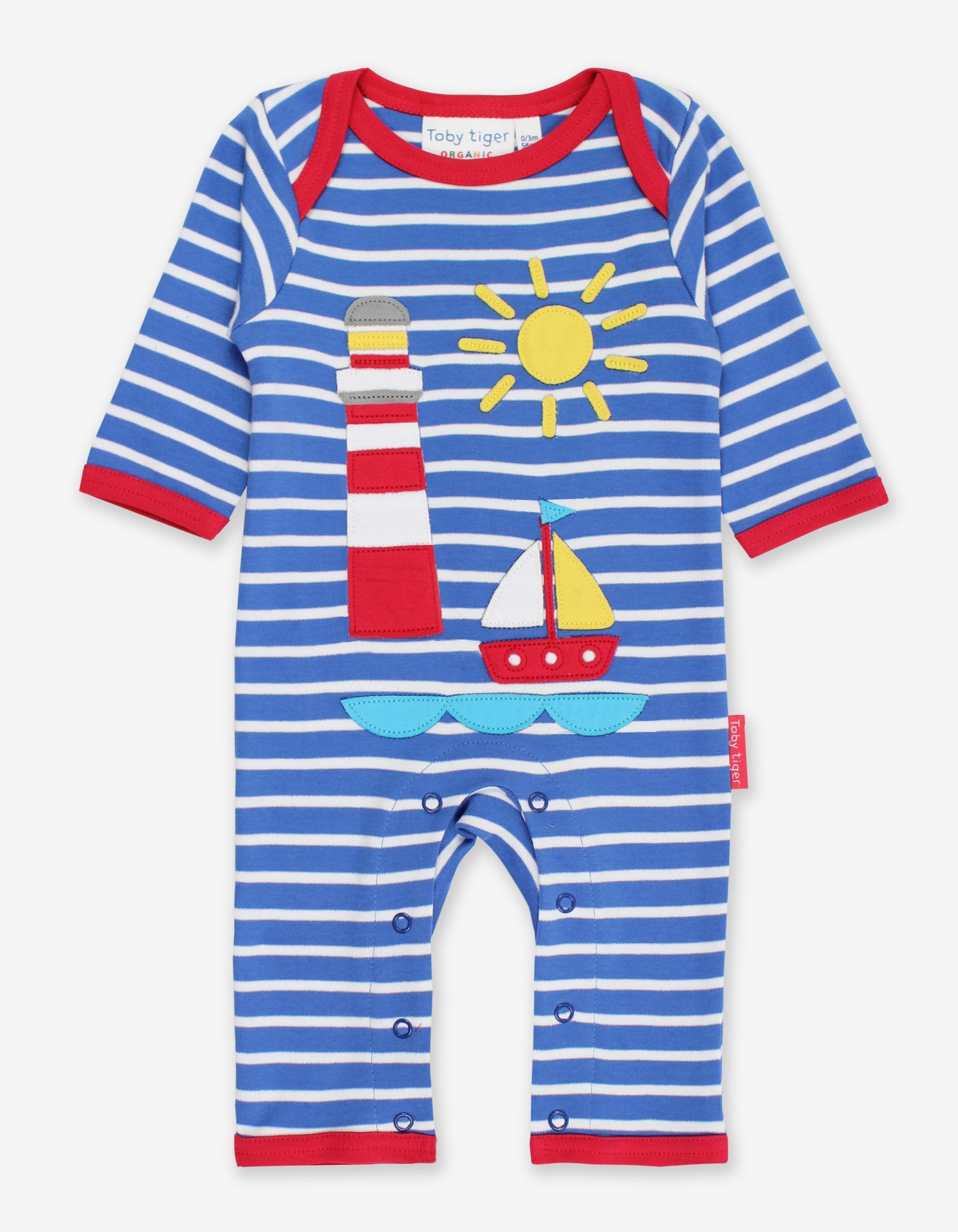 56cm Organic Seaside Applique Sleepsuit