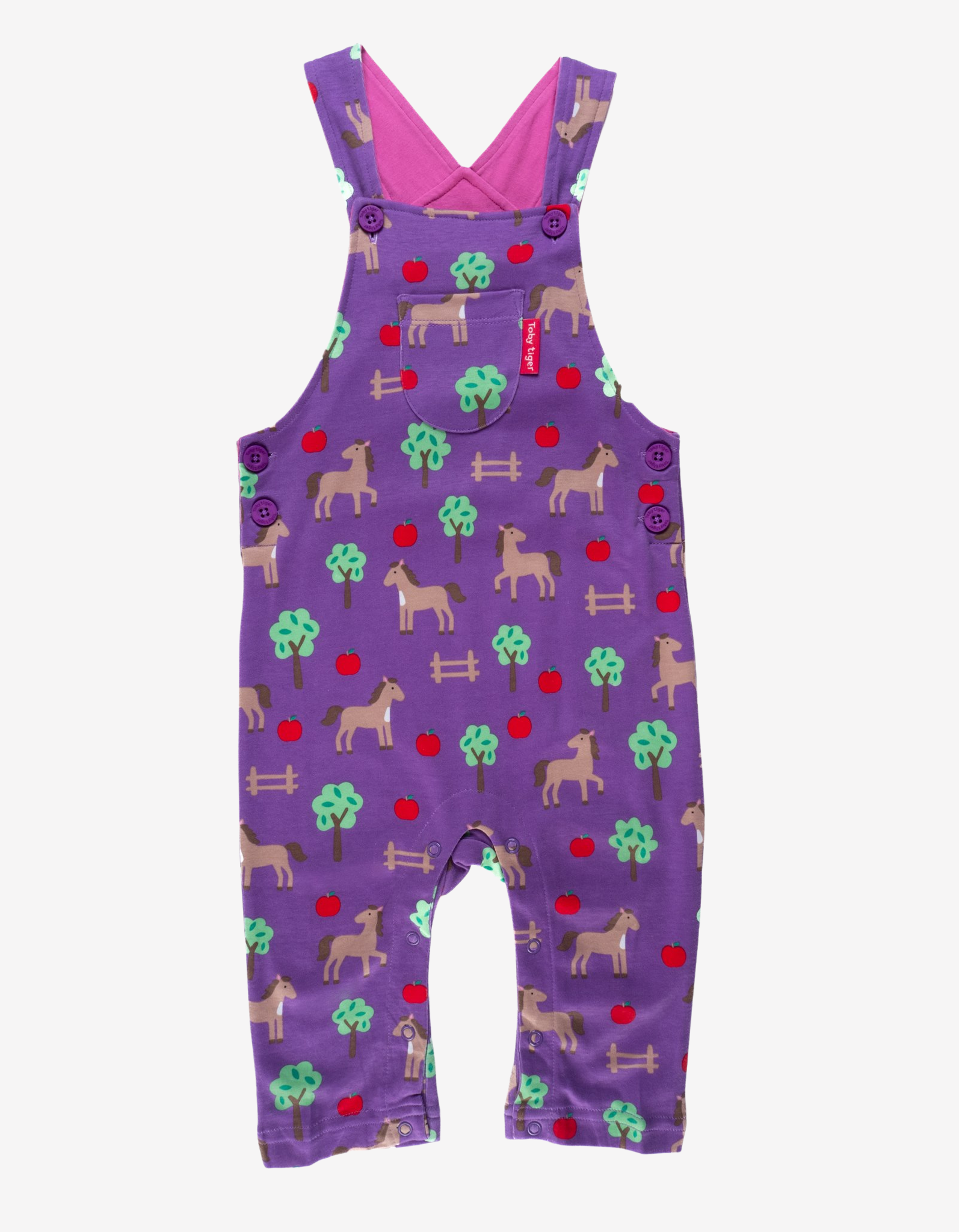 Organic Horse Printed Dungarees